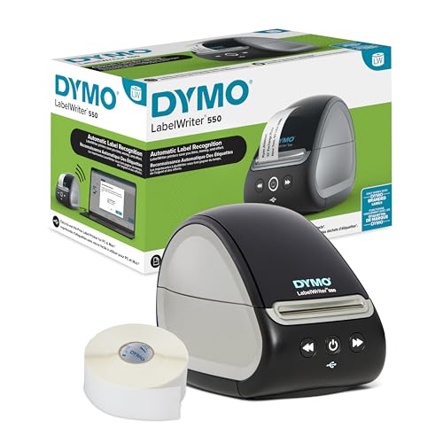 DYMO® LabelWriter 550 Series Label Printer with Dymo-Branded Label Compatibility, Automatic Label Recognition, Low Waste, Optimized Direct Thermal Printing, and Plastic-Free Label Packaging