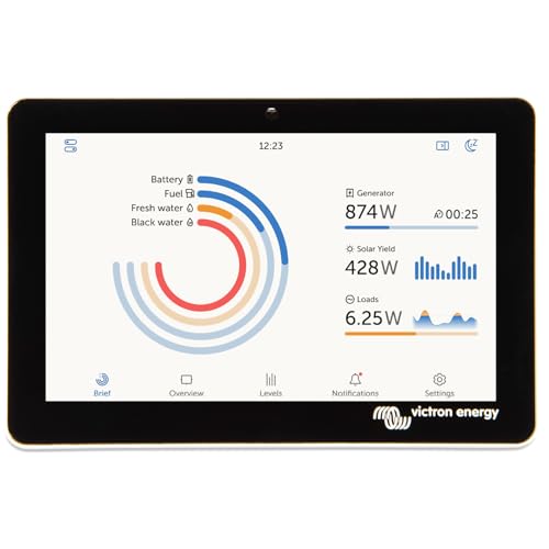Victron Energy GX Touch 70 Display Screen - Waterproof 7-Inch Touchscreen for Cerbo GX for System Monitoring and Control - Easy Dashboard Mounting with Bolted Installation - HDMI Cable Included