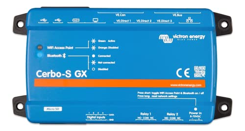 Victron Energy Cerbo-S GX for System Monitoring and Control - Simplified Connectivity with Ethernet Support - Compatible with Victron Remote Monitoring (VRM)