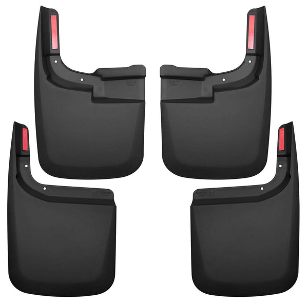 Husky Liners — Front & Rear Mud Guards | Fits 2017-2024 Ford F-250/F-350 w/Single Rear Wheels & w/o OEM Fender Flares - Black, 4 Pc | 58466