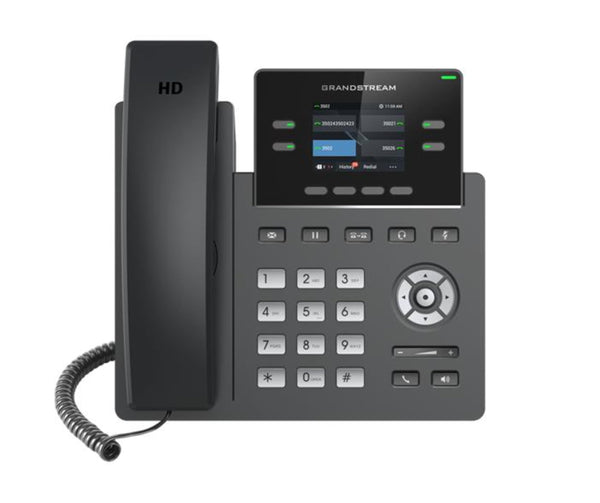 Grandstream GRP2612W IP Phone | 4 Lines, 4 SIP Accounts | 2.4-Inch Color Display | Wi-Fi 5 | Dual-port 10/100 Ethernet with Integrated PoE