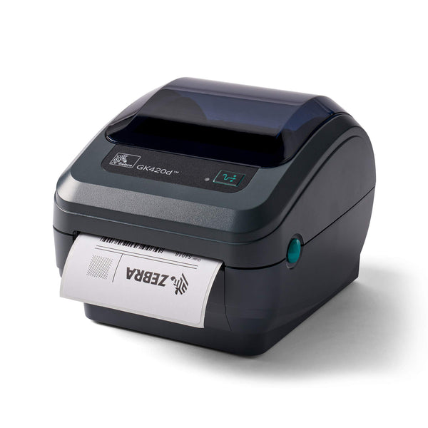 ZEBRA GK420d Direct Thermal Desktop Monochrome Printer Print Width of 4 in USB Serial and Parallel Port Connectivity GK42-202510-000