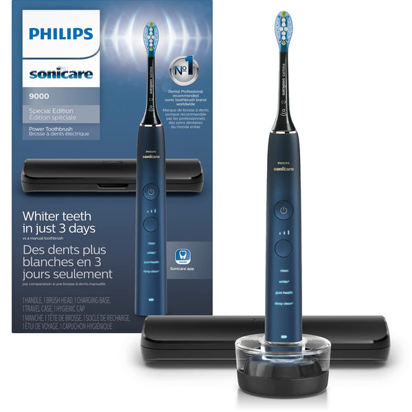 PHILIPS Sonicare 9000 Special Edition Rechargeable Toothbrush, Blue/Black, HX9911/92