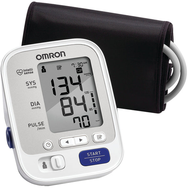 Omron 5 Series Upper Arm Blood Pressure Monitor; 2-User, 100-Reading Memory, Soft Wide-Range Cuff, #1 Dr. Recommended by Omron, White, Large