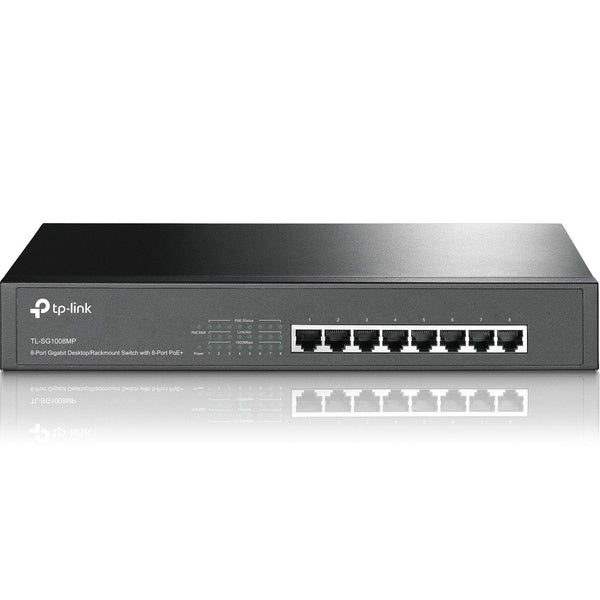 TP-Link TL-SG1008MP 8 Port PoE Switch | Gigabit x 8 PoE+ Ports @153W Rackmount Plug & Play Sturdy Metal Shielded Ports Overload Protection w/ Port Priority