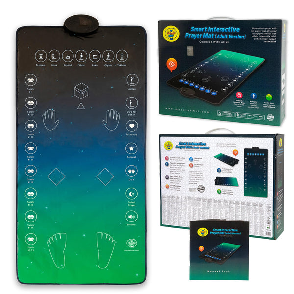 My Salah Mat for Adults - Smart Interactive Prayer Mat for Adults & Reverts Learning Surahs, Salah, Duas - Portable Prayer Mat Muslim with 25 Touch Sensitive Keys, Cushioned Prayer Mat, & Speaker